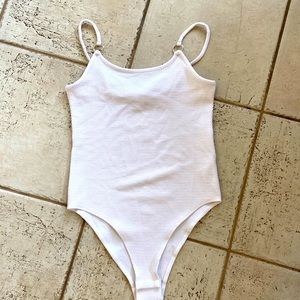 Topshop white stretch bodysuit size 8